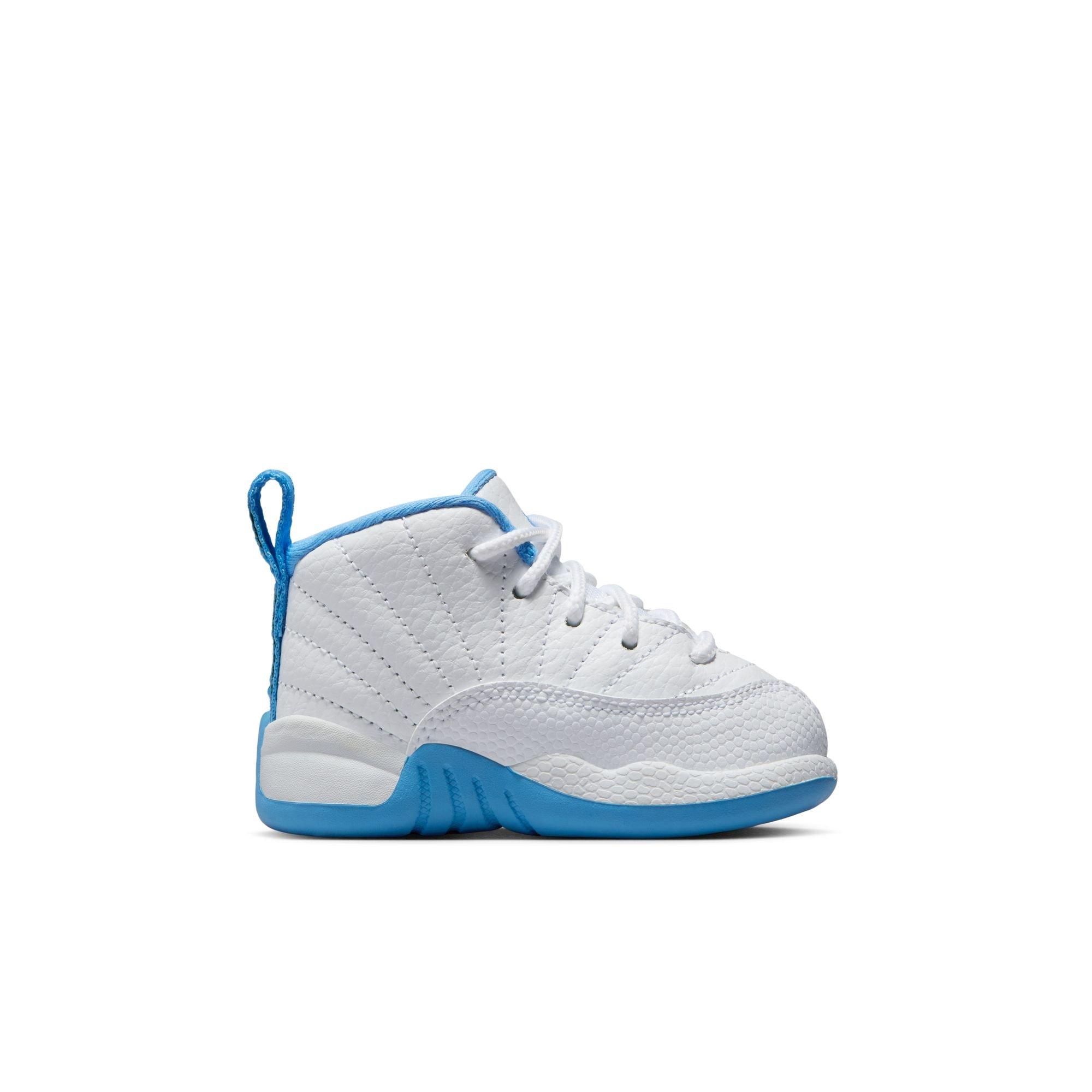 Jordan 12 Retro "White and University Blue" Toddler Kids' Shoe